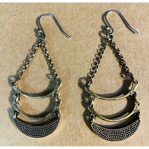 Bohemian Chic Tiered Ladder Dangle Earrings Gold Tone Boho Chic Festival
